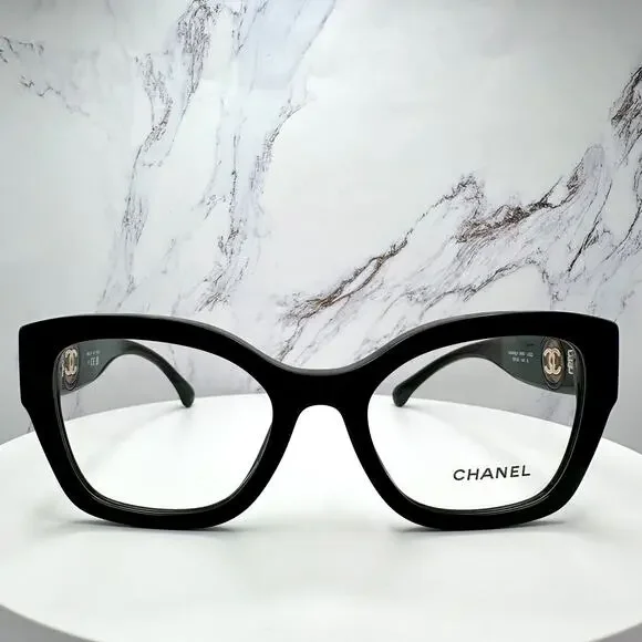 New CHANEL Eyeglasses 53mm Glasses Butterfly Gold CC Womens - Picture 16 of 16